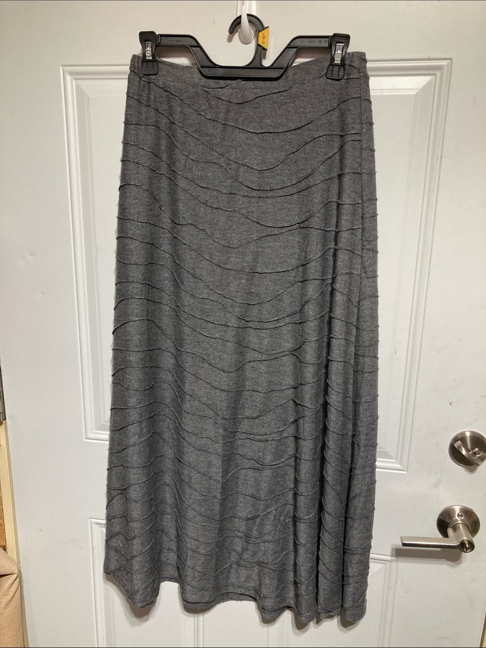 Christopher & Banks Gray Maxi Skirt with Subtle Wave Texture
